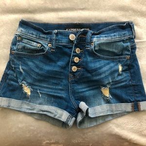 Mid-rise Express jean shorts